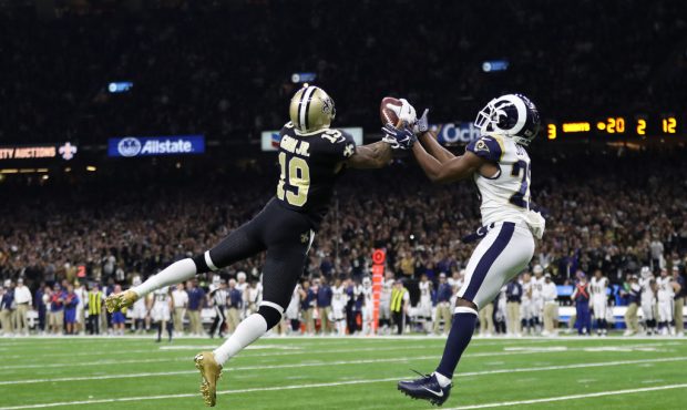 NEW ORLEANS, LOUISIANA - JANUARY 20: Ted Ginn #19 of the New Orleans Saints makes a 43-yard catch a...