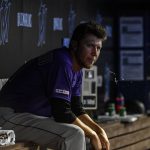 MIAMI, FL - MARCH 28: Kyle Freeland #21 of the Colorado Rockies in the dugout after first inning against the Miami Marlins during Opening Day at Marlins Park on March 28, 2019 in Miami, Florida. (Photo by Mark Brown/Getty Images)