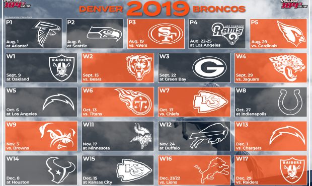 Schedule: Broncos open up 2019 at Oakland on Monday Night Football - Denver  Sports