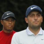 Tiger Woods of the United States and Francesco Molinari of Italy stand on the second tee during the final round of the Masters at Augusta National Golf Club on April 14, 2019 in Augusta, Georgia. (Photo by Kevin C. Cox/Getty Images)