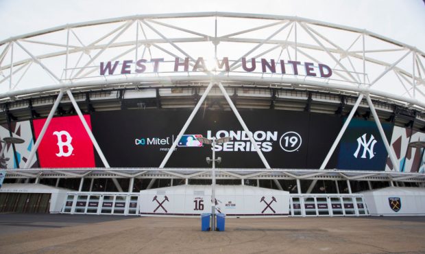 The concourse outside of London Stadium, which will be converted from the soccer pitch of West Ham ...