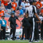 DENVER, CO - SEPTEMBER 29:  Head coach Doug Marrone of the Jacksonville Jaguars complains about a low hit to his quarterback during the fourth quarter against the Denver Broncos at Empower Field at Mile High on September 29, 2019 in Denver, Colorado. The Jaguars defeated the Broncos 26-24. (Photo by Justin Edmonds/Getty Images)