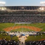 A general view of the opening kick off of the game between the Denver Broncos and the Oakland Raiders at RingCentral Coliseum on September 09, 2019 in Oakland, California. (Photo by Lachlan Cunningham/Getty Images)