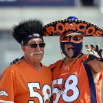 DENVER, CO - SEPTEMBER 15, 2019:  Pat Archuleta of Mancos (L) and Gino Villalovas of Arvada (R) pose for a photo prior to the start of the game on on Sunday, September 15th at Empower Field at Mile High. The Denver Broncos hosted the Chicago Bears for the game. Photo by Eric Lutzens/MediaNews Group/The Denver Post via Getty Images