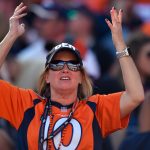 DENVER, CO - SEPTEMBER 29: A fan reacts between plays during the second quarter of the game on Sunday, September 29, 2019 at Empower Field at Mile High. The Denver Broncos hosted the Jacksonville Jaguars for the game. Photo by Eric Lutzens/MediaNews Group/The Denver Post via Getty Images