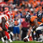 DENVER, CO - OCTOBER 17:  The Denver Broncos offense lines up behind Connor McGovern #60 in the second quarter against the Kansas City Chiefs at Empower Field at Mile High on October 17, 2019 in Denver, Colorado. (Photo by Dustin Bradford/Getty Images)