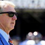 President of the Denver Broncos, Joe Ellis before the game against the Los Angeles Chargers at Dignity Health Sports Park on October 06, 2019 in Carson, California. (Photo by Harry How/Getty Images)