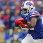 ORCHARD PARK, NY - NOVEMBER 24:  Frank Gore #20 of the Buffalo Bills runs the ball during the second half against the Denver Broncos at New Era Field on November 24, 2019 in Orchard Park, New York.  Buffalo beats Denver 20 to 3. (Photo by Timothy T Ludwig/Getty Images)
