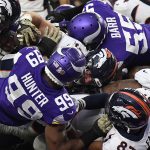 MINNEAPOLIS, MINNESOTA - NOVEMBER 17:  Andy Janovich #32 of the Denver Broncos runs for a touchdown against the Minnesota Vikings in the second quarter at U.S. Bank Stadium on November 17, 2019 in Minneapolis, Minnesota. (Photo by Hannah Foslien/Getty Images)
