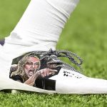 MINNEAPOLIS, MINNESOTA - NOVEMBER 17:  The Adidas shoe of Stefon Diggs #14 of the Minnesota Vikings at U.S. Bank Stadium on November 17, 2019 in Minneapolis, Minnesota. (Photo by Hannah Foslien/Getty Images)