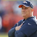 DENVER, CO - DECEMBER 22:  Denver Broncos Head Coach Vic Fangio watches warm-ups prior to a regular season game between the Denver Broncos and the visiting Detroit Lions on December 22, 2019 at Empower Field at Mile High in Denver, CO.  (Photo by Russell Lansford/Icon Sportswire via Getty Images)