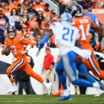 DENVER, CO - DECEMBER 22:  Drew Lock #3 of the Denver Broncos rolls out of the pocket in the first quarter of a game at Empower Field at Mile High on December 22, 2019 in Denver, Colorado.  (Photo by Dustin Bradford/Getty Images)