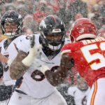 KANSAS CITY, MISSOURI - DECEMBER 15:  Quarterback Drew Lock #3 of the Denver Broncos looks to pass during the game against the Kansas City Chiefs at Arrowhead Stadium on December 15, 2019 in Kansas City, Missouri. (Photo by Jamie Squire/Getty Images)
