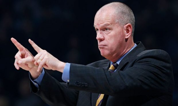 Head coach Tad Boyle of the Colorado Buffaloes reacts in the first half of a game against the Xavie...