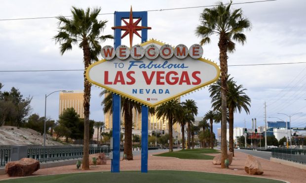 The area in front of the Welcome to Fabulous Las Vegas sign, where tourists often line up to take p...