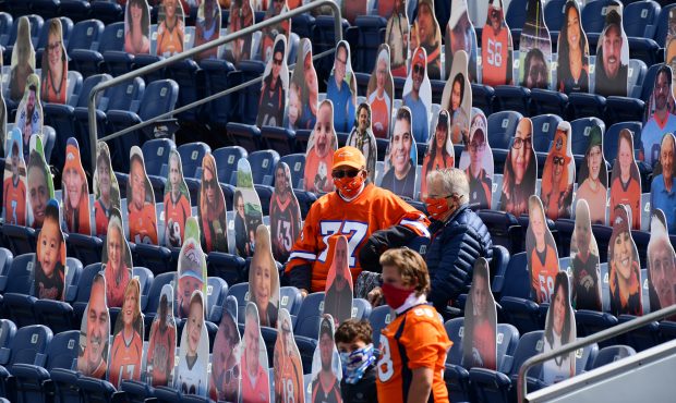 Denver Broncos hosts the Tampa Bay Buccaneers and 5,700 socially-distanced fans for the week three ...