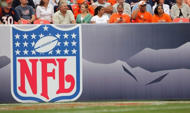 DENVER - SEPTEMBER 23: The NFL Logo is shown during the Denver Broncos game against the Jacksonvill...
