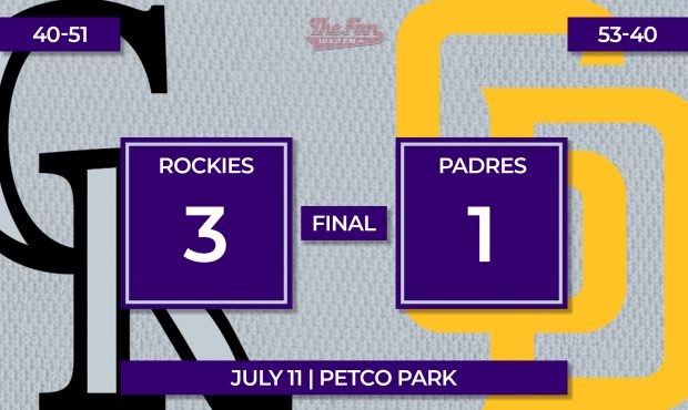 Rockies – 3 / Padres – 1...