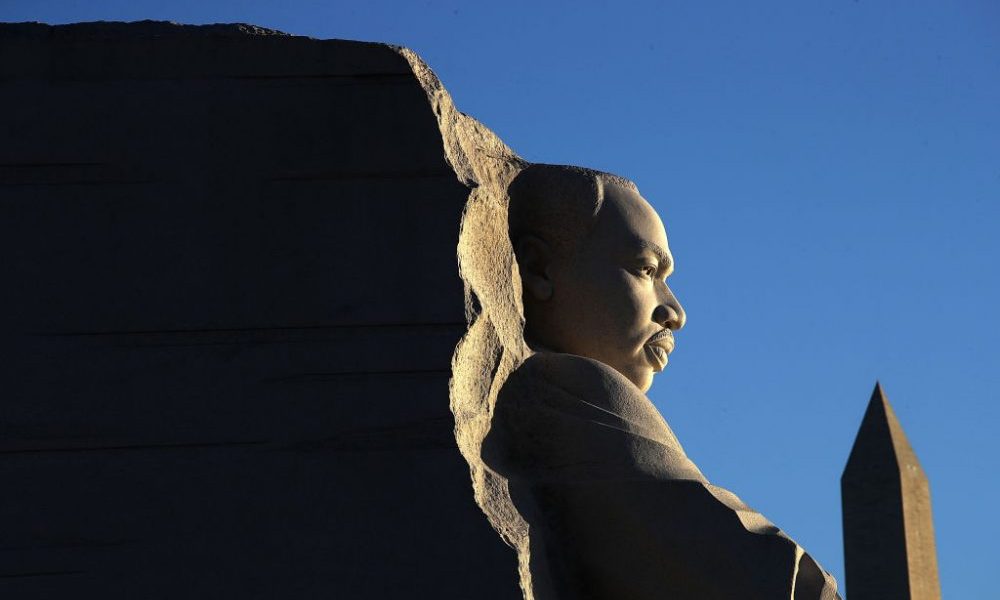 WASHINGTON, DC - JANUARY 15: The Martin Luther King Jr. Memorial is shown in the early morning ligh...