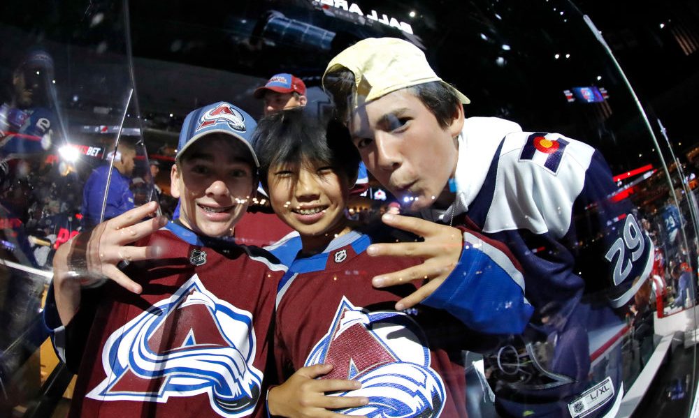 Avalanche fans show their support...