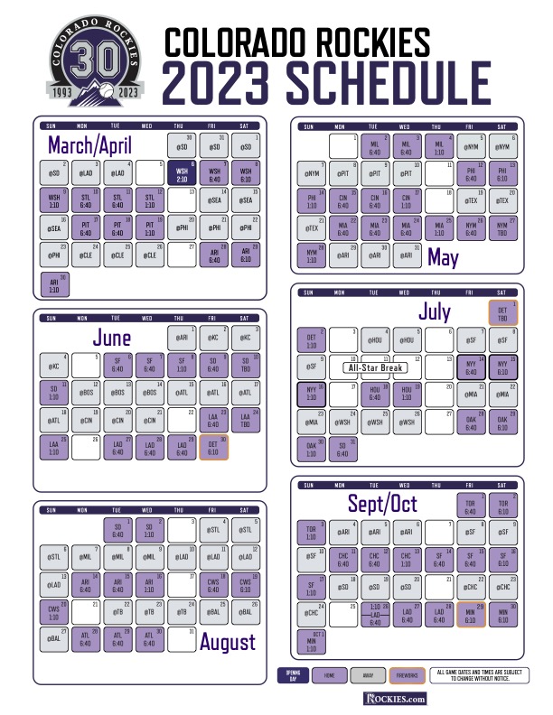 Colorado Rockies 2023 schedule: Who you'll see at Coors Field