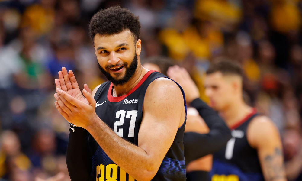 Jamal Murray #27 of the Denver Nuggets...