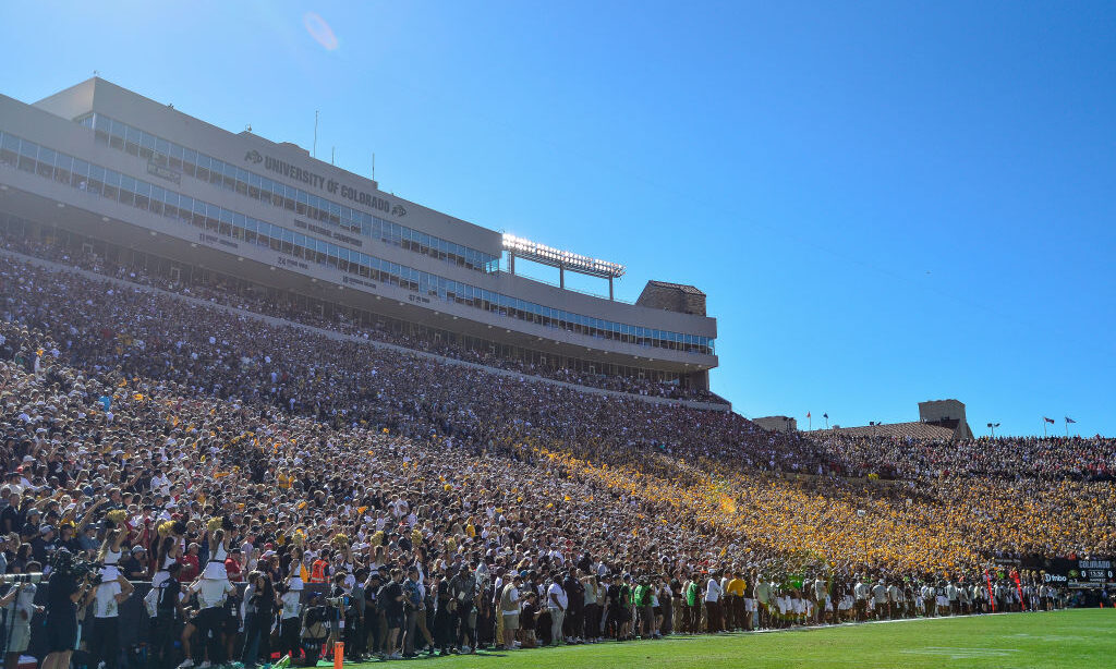 BOULDER, CO - SEPTEMBER 9: A general view of the east stands of Folsom field...