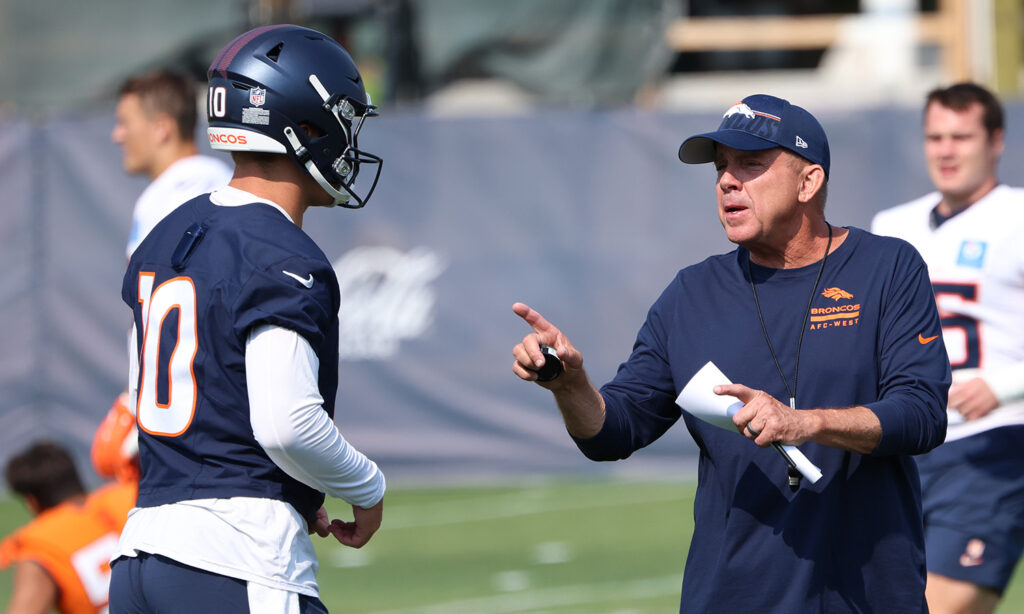 Broncos QB Bo Nix and coach Sean Payton