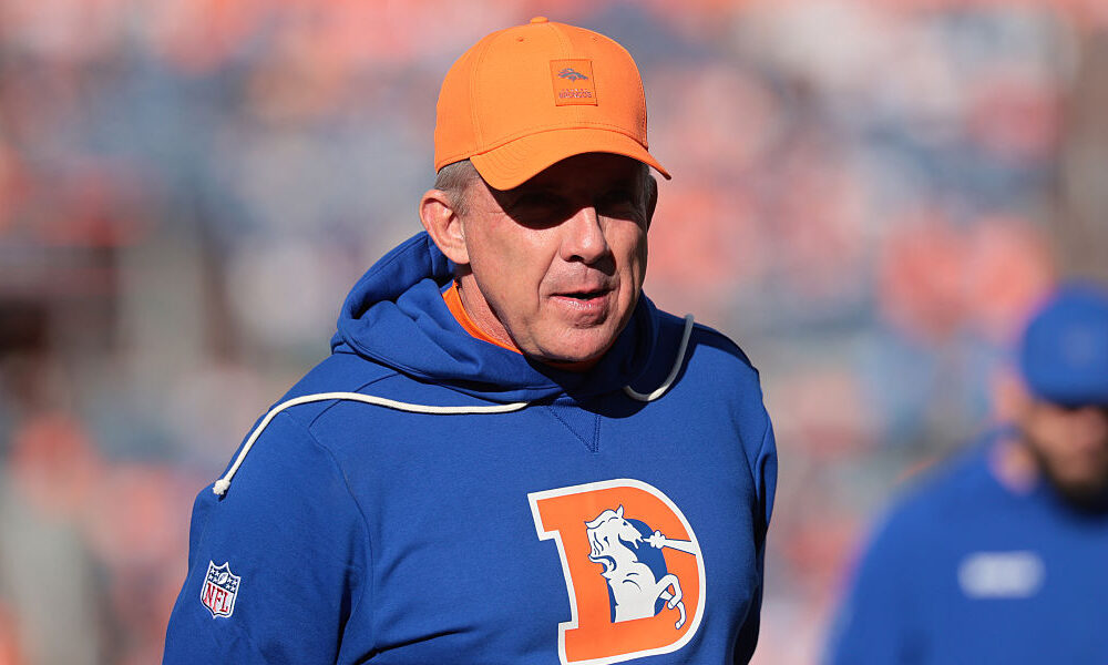 DENVER, COLORADO - JANUARY 04: Head coach Sean Payton of the Denver Broncos looks on before the gam...