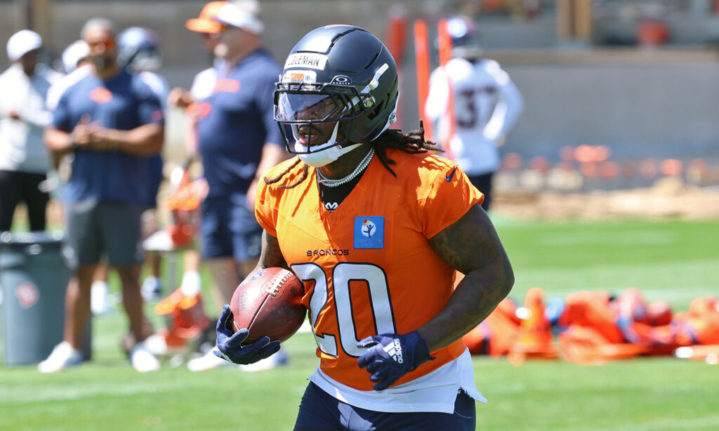 Broncos running back Jonah Coleman