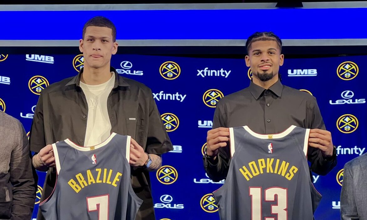 Nuggets introduce rookies Trevon Brazile and Bryce Hopkins...