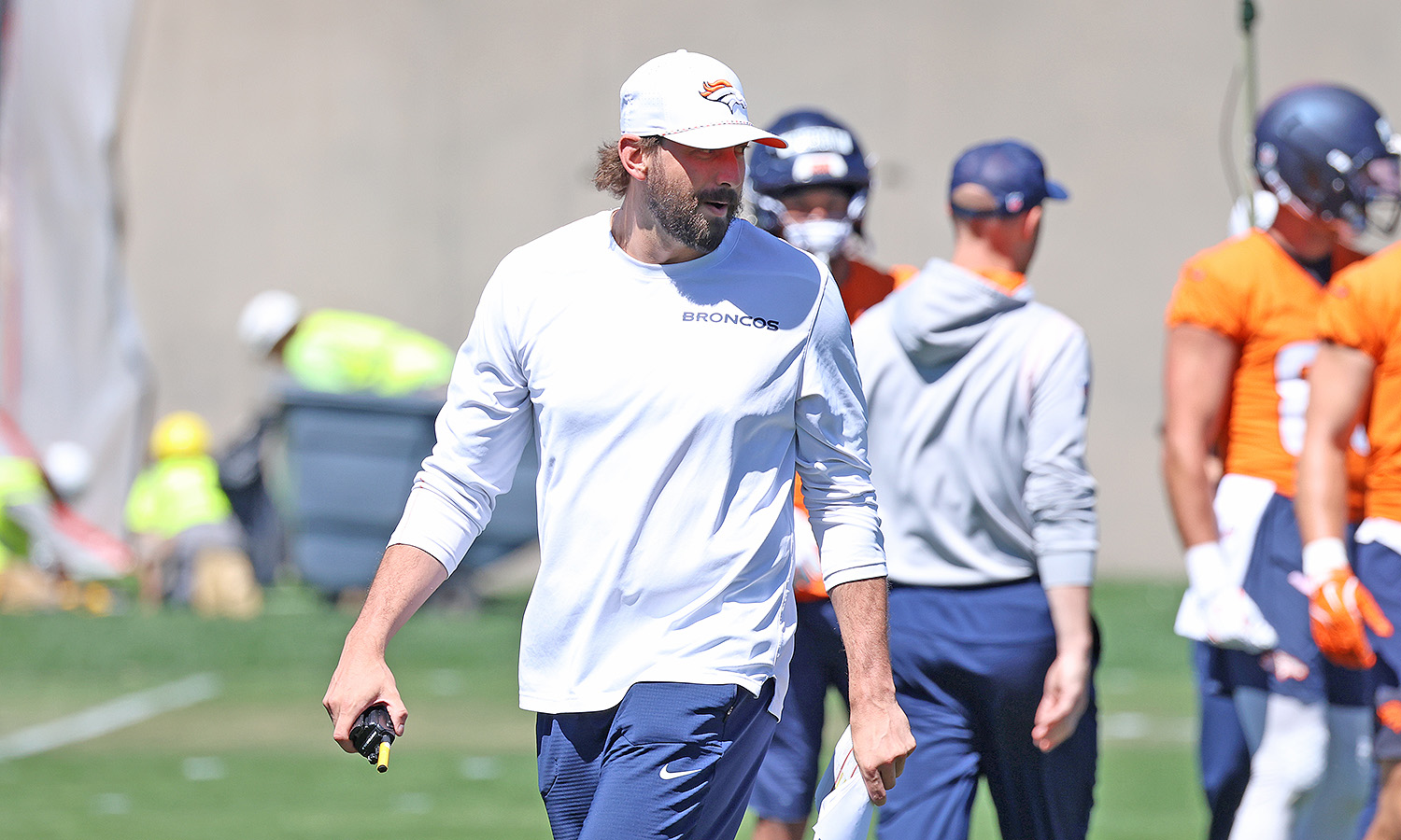 Broncos offensive coordinator Davis Webb...