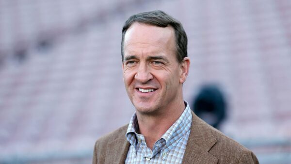 PASADENA, CALIFORNIA - SEPTEMBER 25: Peyton Manning attends the Red Carpet Premiere of Hulu's "Chad Powers" at Rose Bowl Stadium on September 25, 2025 in