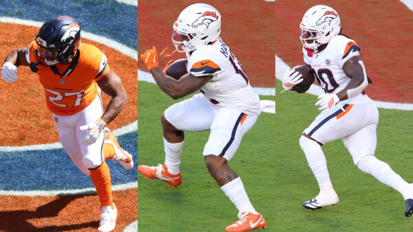 Broncos RBs J.K. Dobbins, RJ Harvey and Jonah Coleman