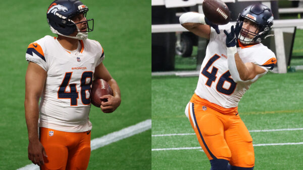 Broncos long snapper Mitchell Fraboni and fullback Adam Prentice