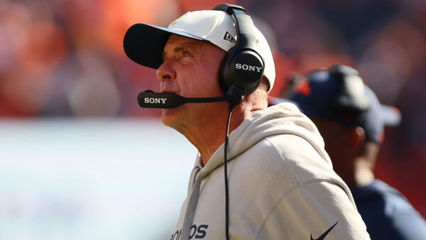 DENVER, COLORADO - SEPTEMBER 20: Head coach Sean Payton of the Denver Broncos looks on during the third quarter of the game against the Jacksonville Jaguars at Empower Field At Mile High on September 20, 2026 in Denver, Colorado.