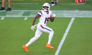 Broncos practice without Mims present as they return to on-field work