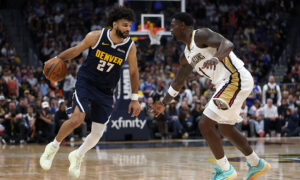Nuggets overcome boos, 23-point hole to stun Pelicans in OT of home opener