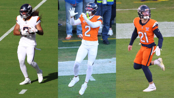 Broncos secondary starters Talanoa Hufanga, Pat Surtain II and Riley Moss