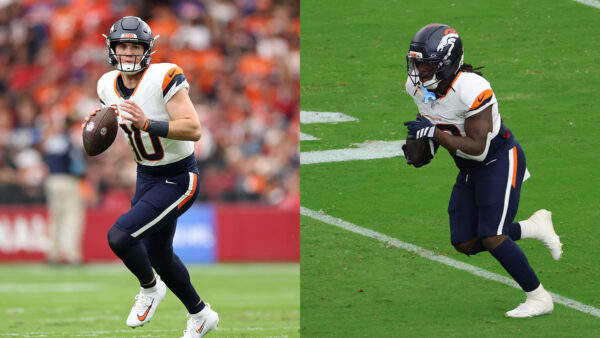 Broncos QB Bo Nix and RB Jonah Coleman