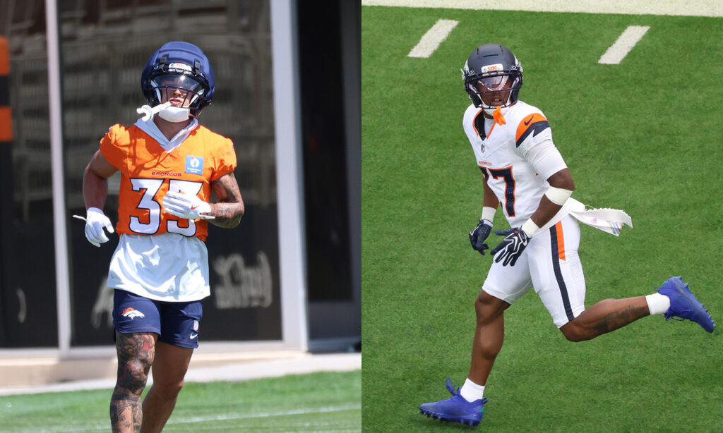 Broncos defensive backs Taylor Rapp and Sean Fresch Jr.